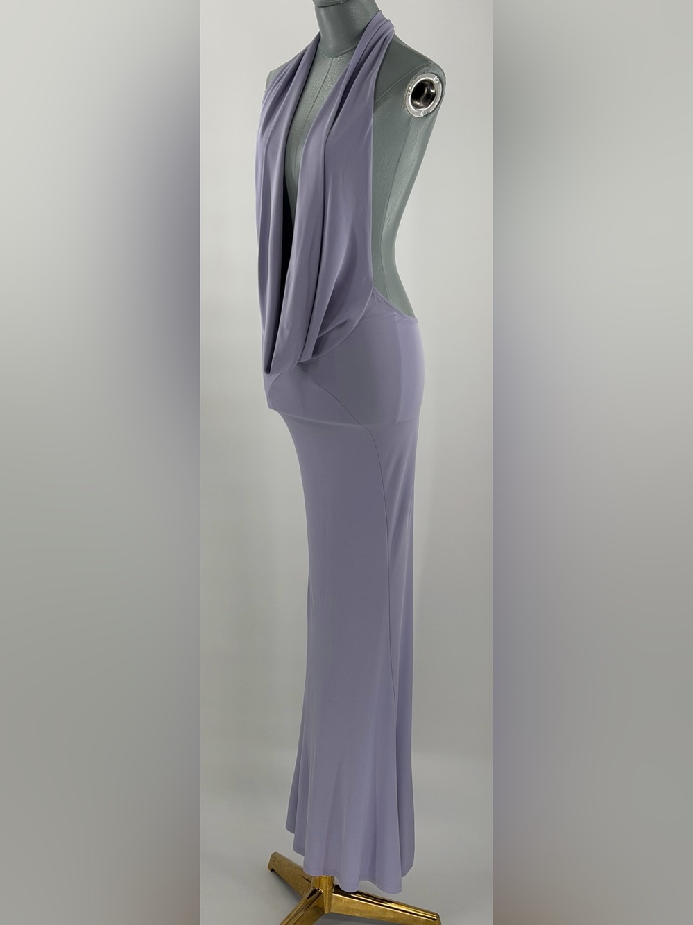 🆕 RAT & BOA 🧿 NWOT Aris Maxi Cowl Halter Neck Midi Dress, Lilac Sz XS *NOTAGS* - Picture 7 of 17